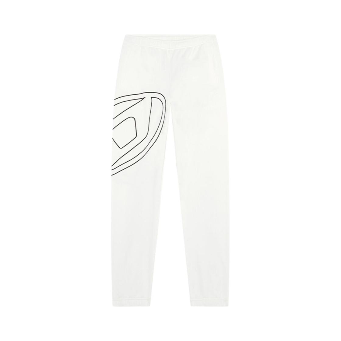 A113050GYCJ-141 Diesel Track Pants with Mega Oval D White
