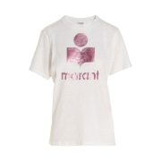 (W) Isabel Marant Zewel Logo T-Shirt White Pink - 23SS