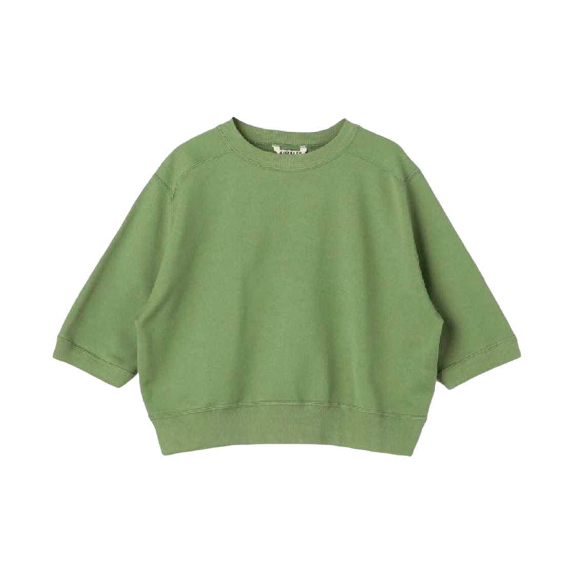 (W) 오라리 라이트 플로위 스웨트 하프 슬리브 풀오버 카키 그린 - 23SS((W) Auralee Light Flowy Sweat Half Sleeve Pullover Khaki Green - 23SS) - 1