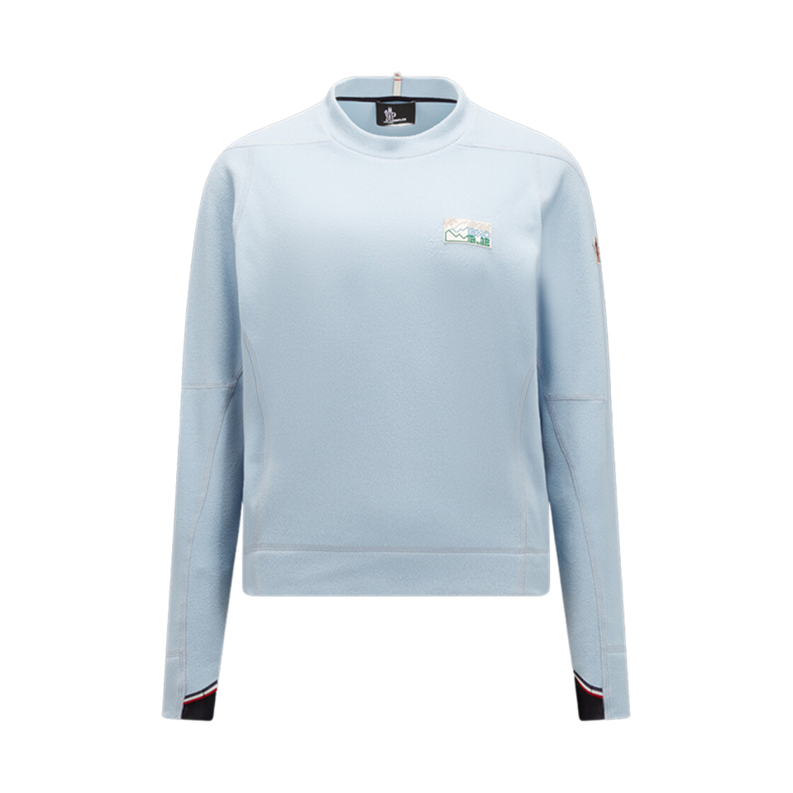 (W) 몽클레르 마운틴 로고 스웨트셔츠 스카이 블루 - 23FW((W) Moncler Mountain Logo Sweatshirt Sky Blue - 23FW) - 1
