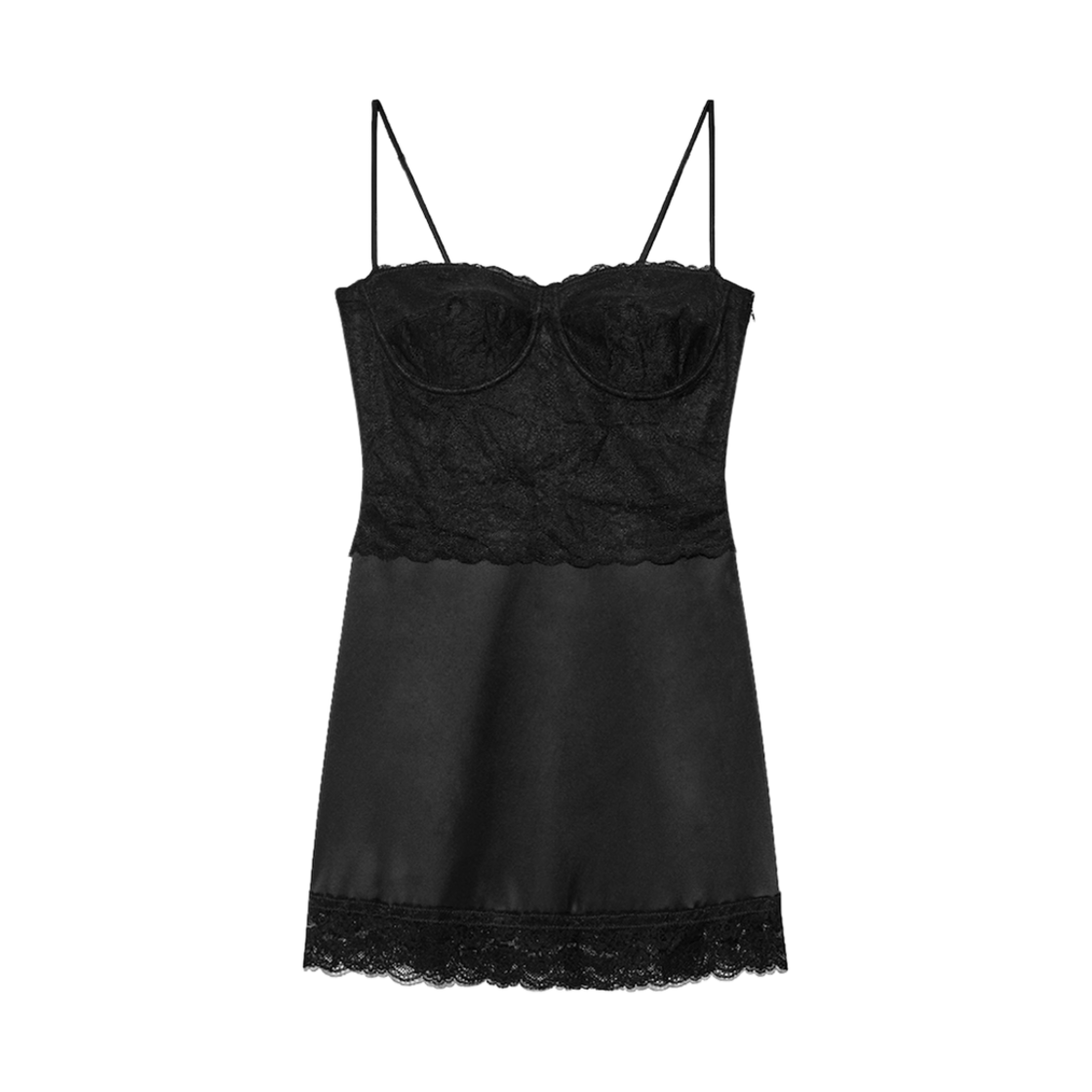- (W) Glowny x Simihaze Angel Dream Slip Dress Black