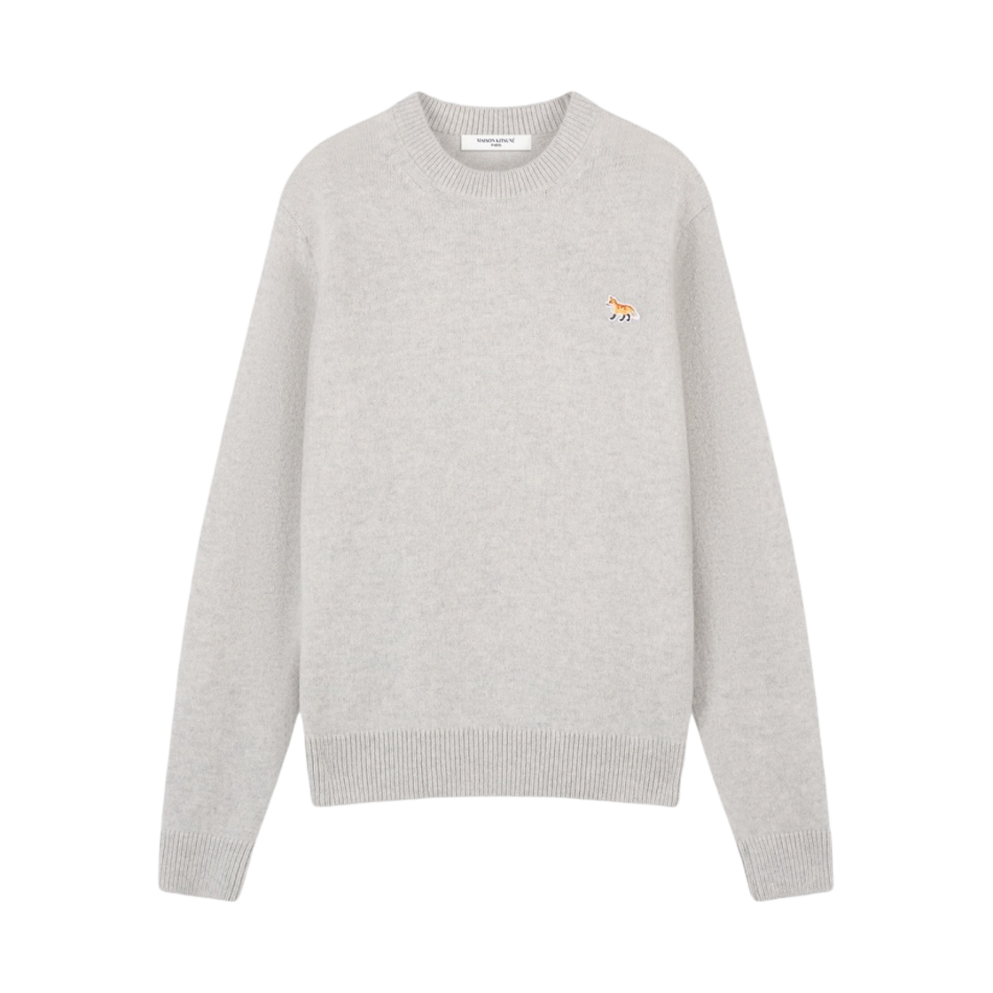 메종 키츠네 베이비 폭스 패치 레귤러 점퍼 라이트 그레이 멜란지(Maison Kitsune Baby Fox Patch Regular Jumper Light Grey Melange)