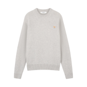 Maison Kitsune Baby Fox Patch Regular Jumper Light Grey Melange