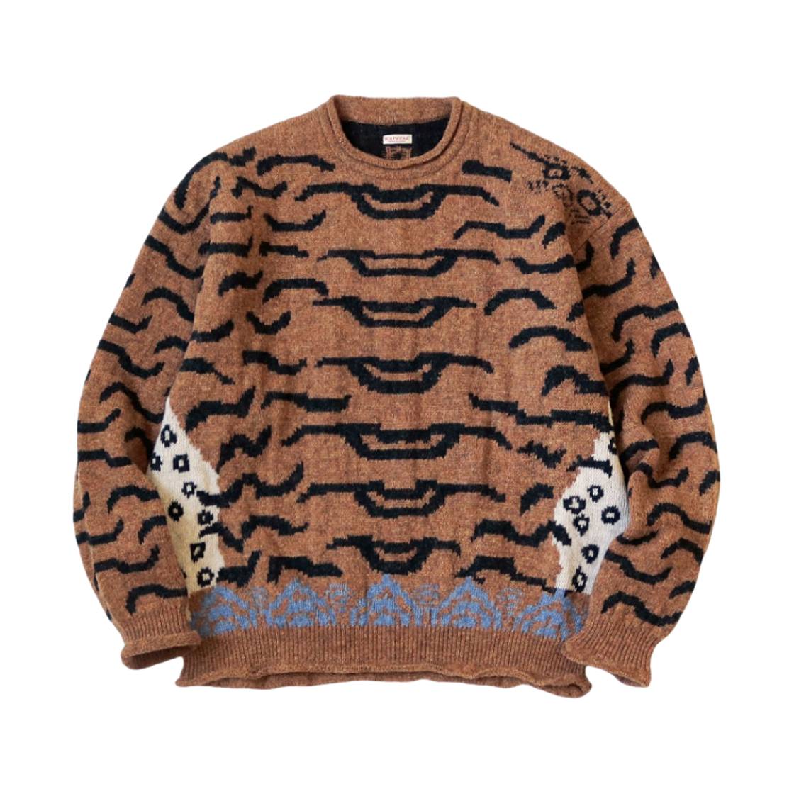 캐피탈 7G 울 네팔 타이거 크루 스웨터 오렌지(Kapital 7G Wool Nepal Tiger Crew Sweater Orange) - 1