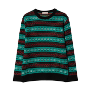 Beanpole Wool Fair Isle Jacquard Knit Green