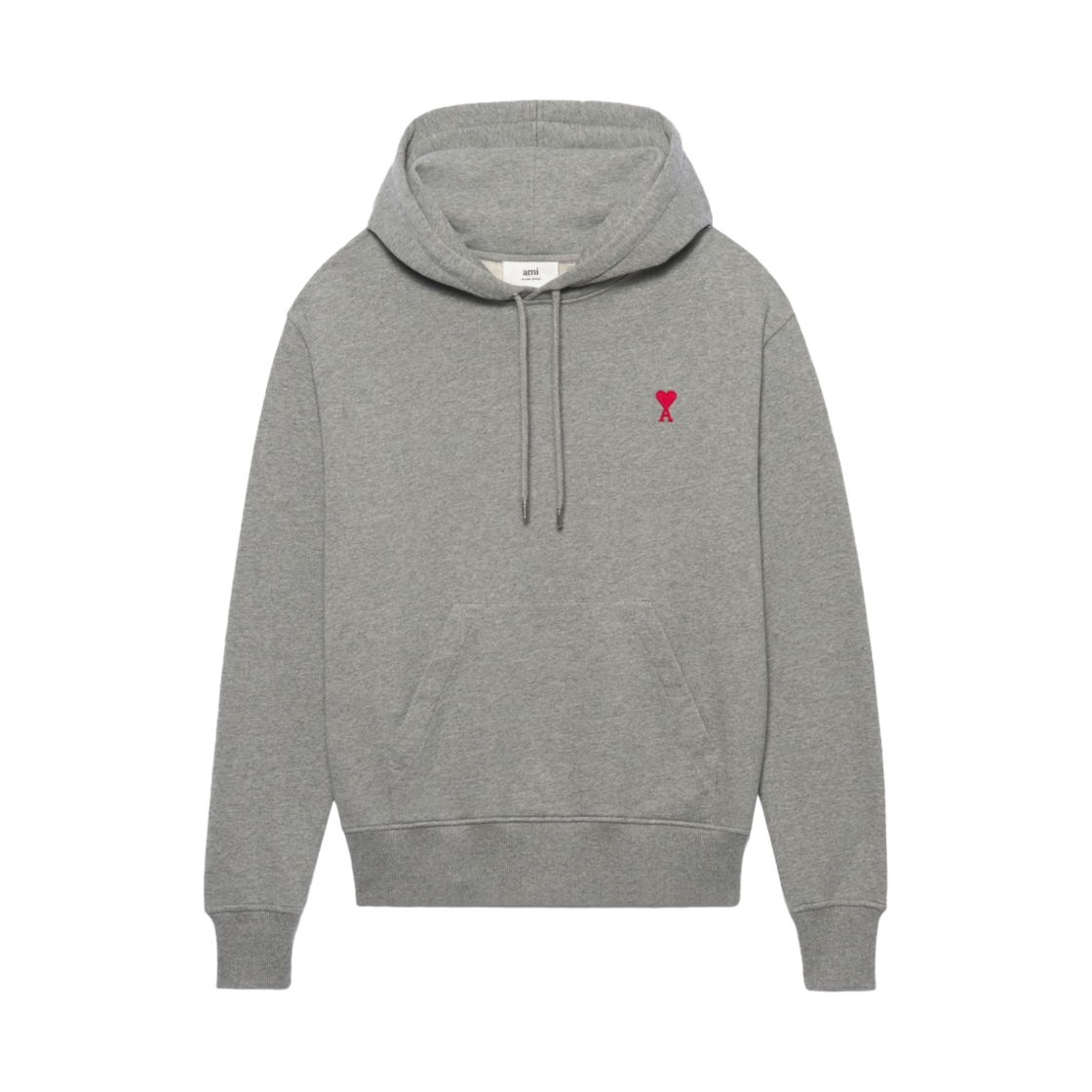 아미 스몰 하트 로고 후드 스웨트셔츠 헤더 그레이(AMI de Coeur Hood Sweatshirt Heather Grey)