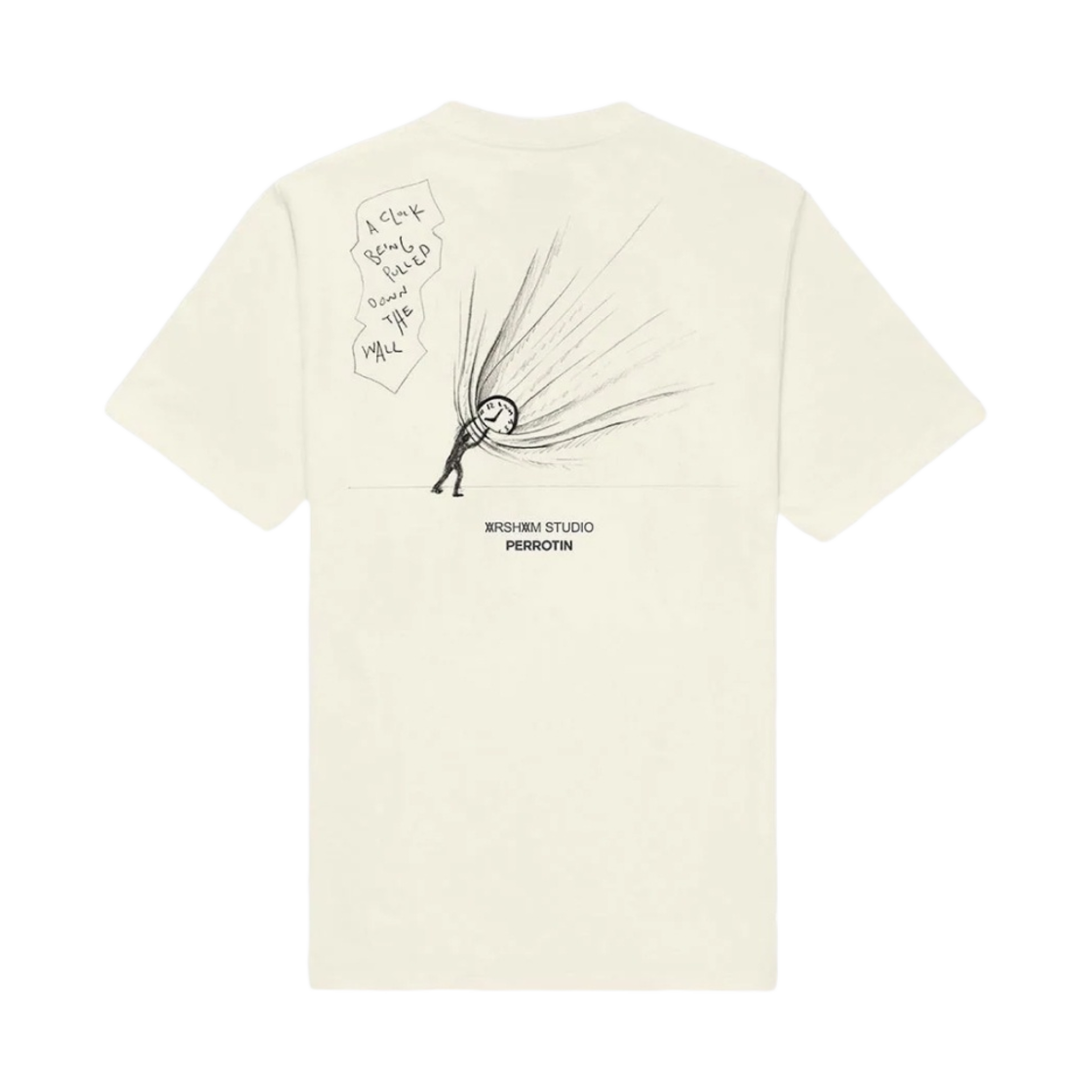 다니엘 아샴 이로디드 클락 드로잉 티셔츠 크림(Daniel Arsham Eroded Clock Drawing T-Shirt Cream)