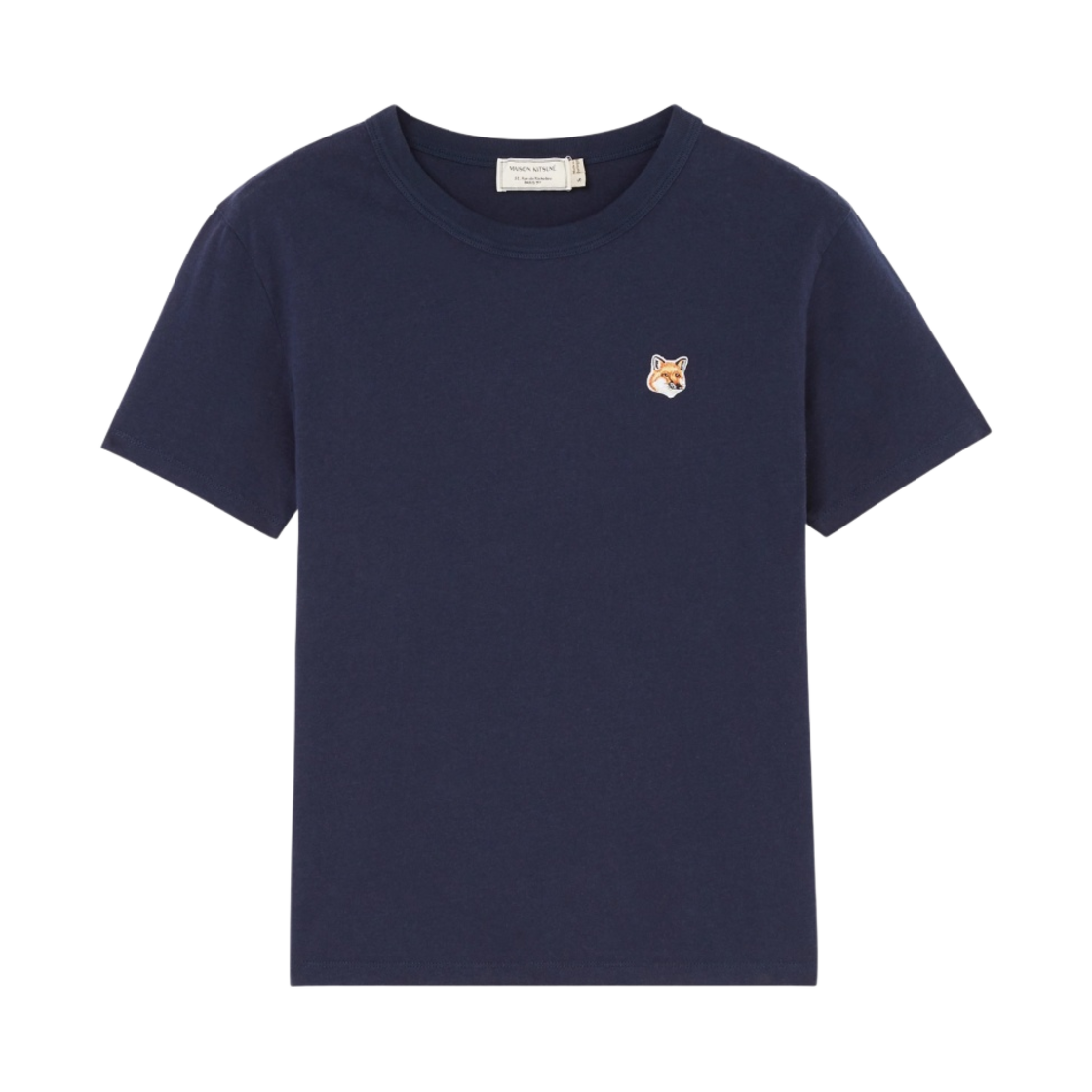 (W) 메종 키츠네 폭스 헤드 패치 클래식 티셔츠 네이비((W) Maison Kitsune Fox Head Patch Classic T-Shirt Navy)