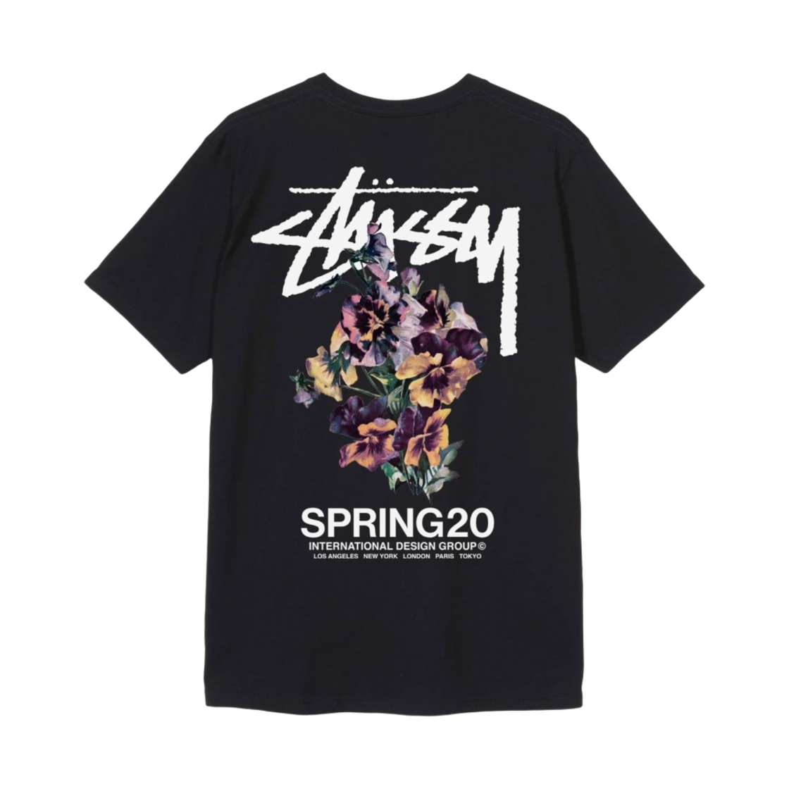 스투시 부케 티셔츠 블랙