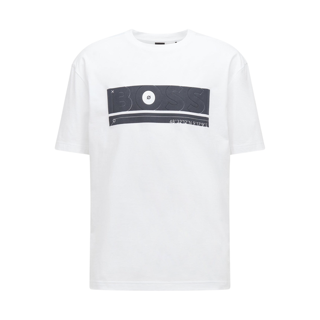 50472561-100 Hugo Boss Relaxed Fit Logo Artwork Cotton T-Shirt White