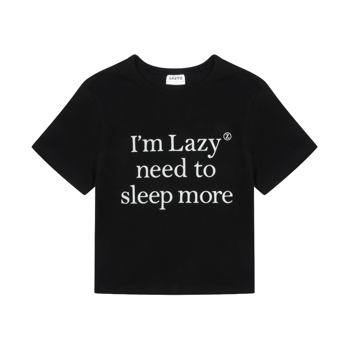 레이지지 슬립모어 크롭 숏 슬리브 티셔츠 블랙