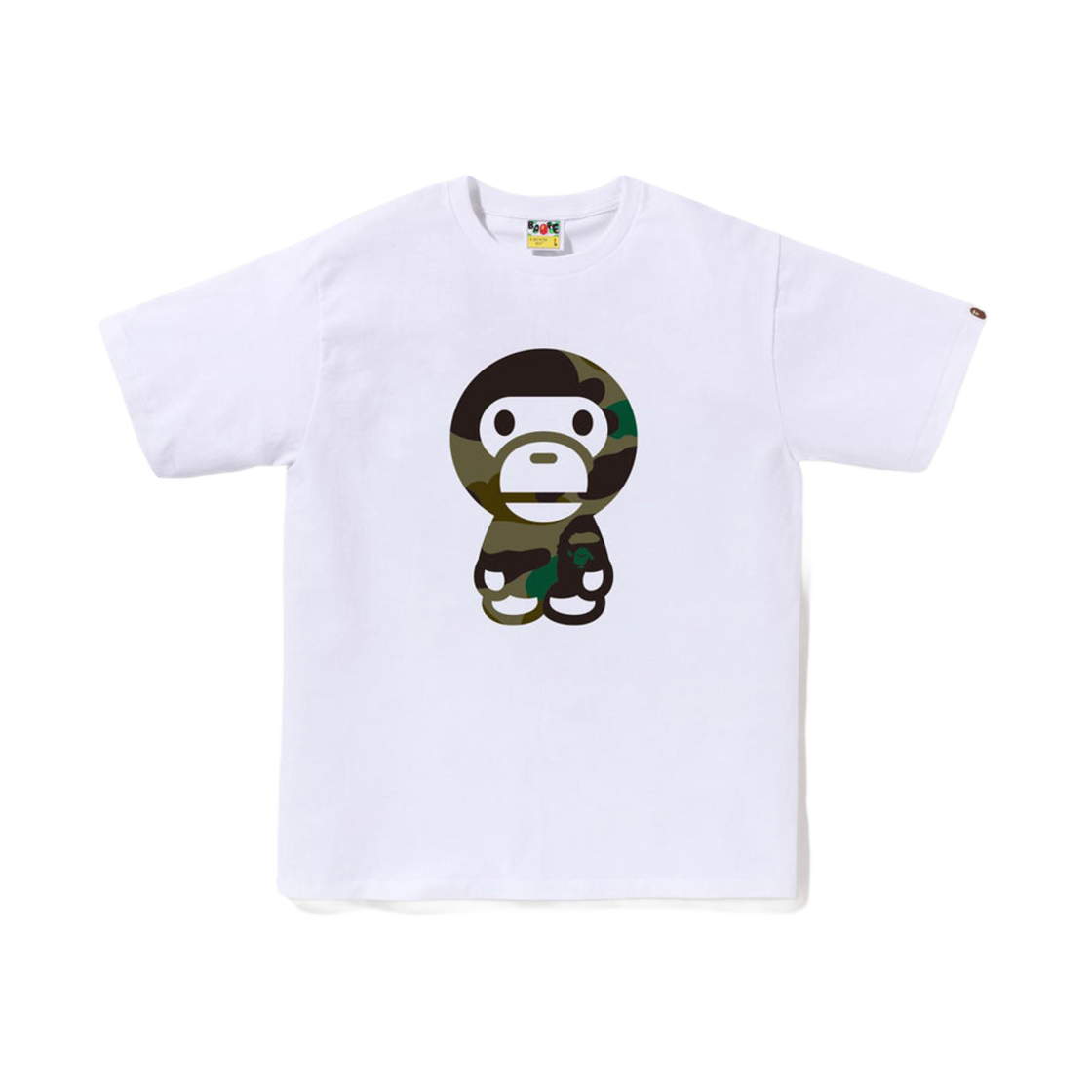 베이프 자이언트 퍼스트 카모 빅 베이비 마일로 티셔츠 화이트 그린(BAPE Giant 1st Camo Big Baby Milo T-Shirt White Green)