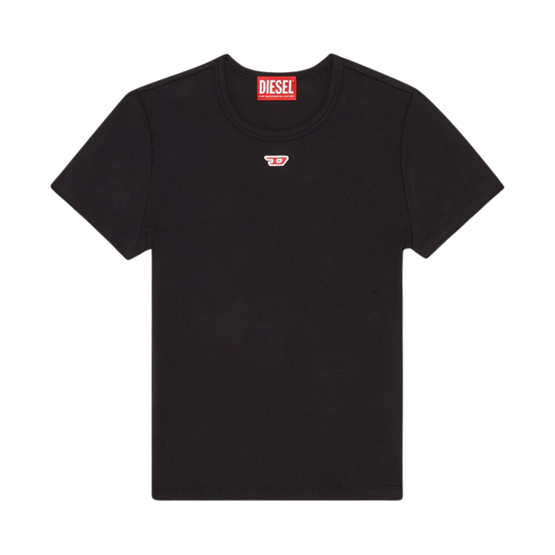 (W) 디젤 T-이엘-롱-D 티셔츠 블랙((W) Diesel T-Ele-Long-D T-Shirt Black) - 1