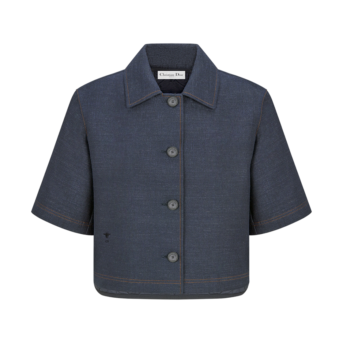 (W) 디올 투인원 실크 피코트 딥 블루 데님 이펙트 테크니컬 오블리크 라이닝((W) Dior 2-In-1 Cropped Peacoat Deep Blue Denim Effect Technical Oblique Lining) - 1