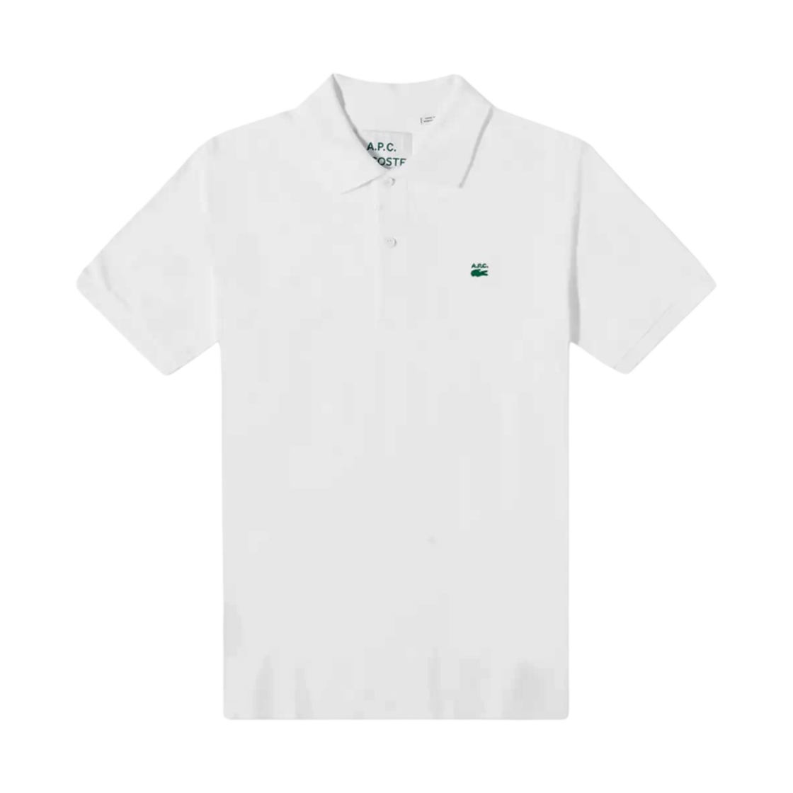 아페쎄 x 라코스테 루즈핏 코튼 쁘띠 피케 폴로 화이트(A.P.C. x Lacoste Loose Fit Cotton Petit Pique Polo White) - 1