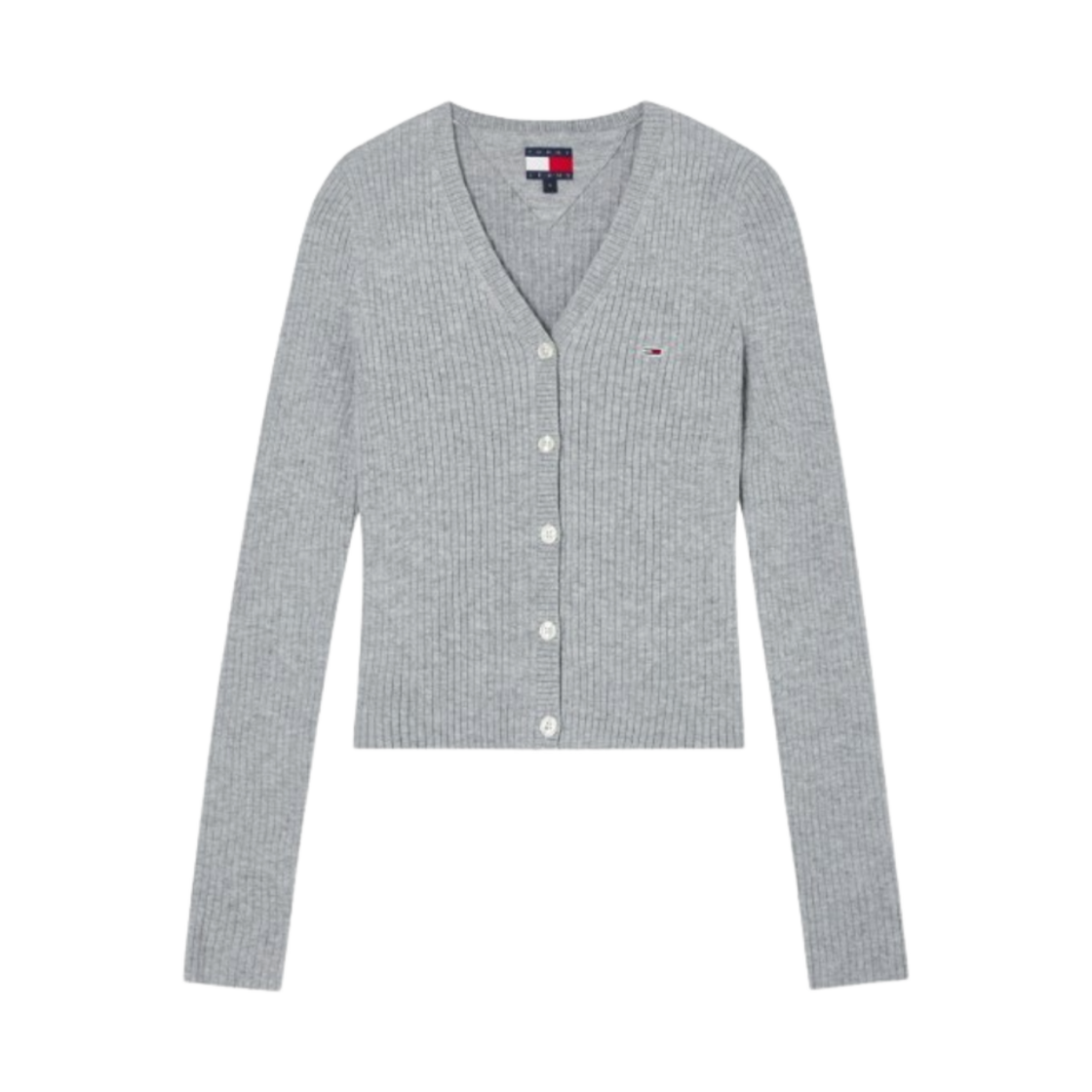 T32F0KCD14TWT2P6N (W) Tommy Jeans Basic V-Neck Cardigan Grey