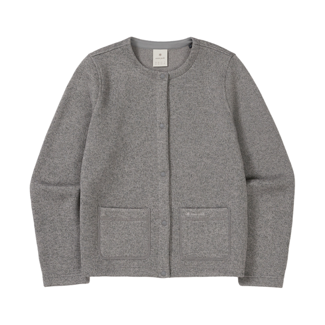 (W) 스노우 피크 니트 가디건 멜란지 그레이((W) Snow Peak Knit Cardigan Melange Gray)