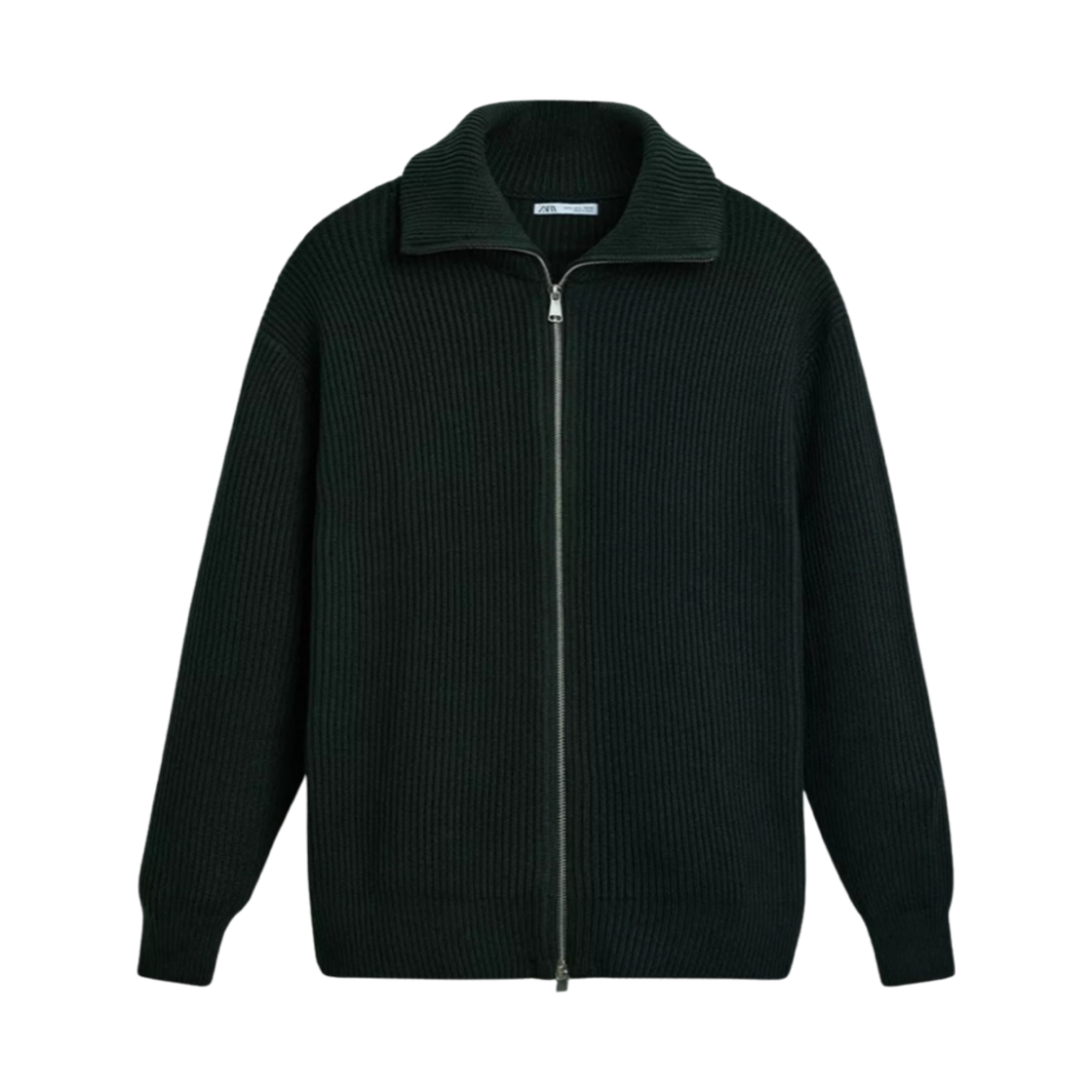 자라 집업 가디건 카키(Zara Zip Up Cardigan Khaki)