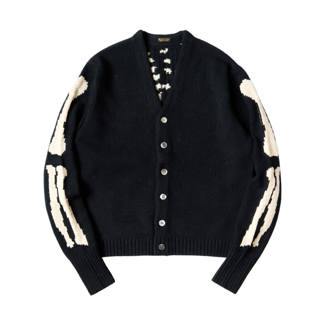 캐피탈 5G 울 본 쇼츠 가디건 블랙(Kapital 5G Wool Bone Short Cardigan Black)