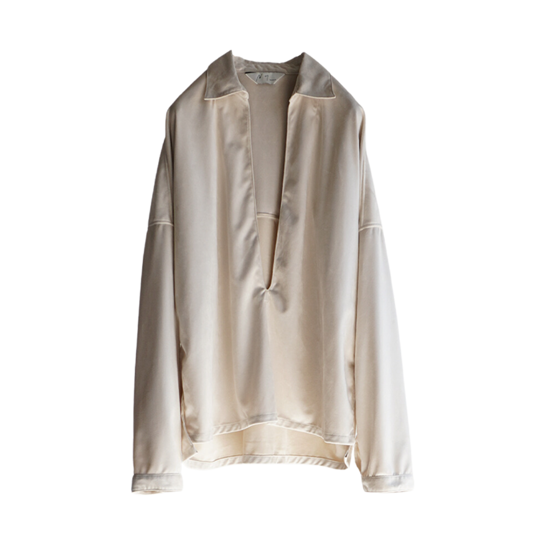 안셀름 비건 레더 스키퍼 셔츠 라이트 그레이(Ancellm Vegan Leather Skipper Shirt Light Gray)