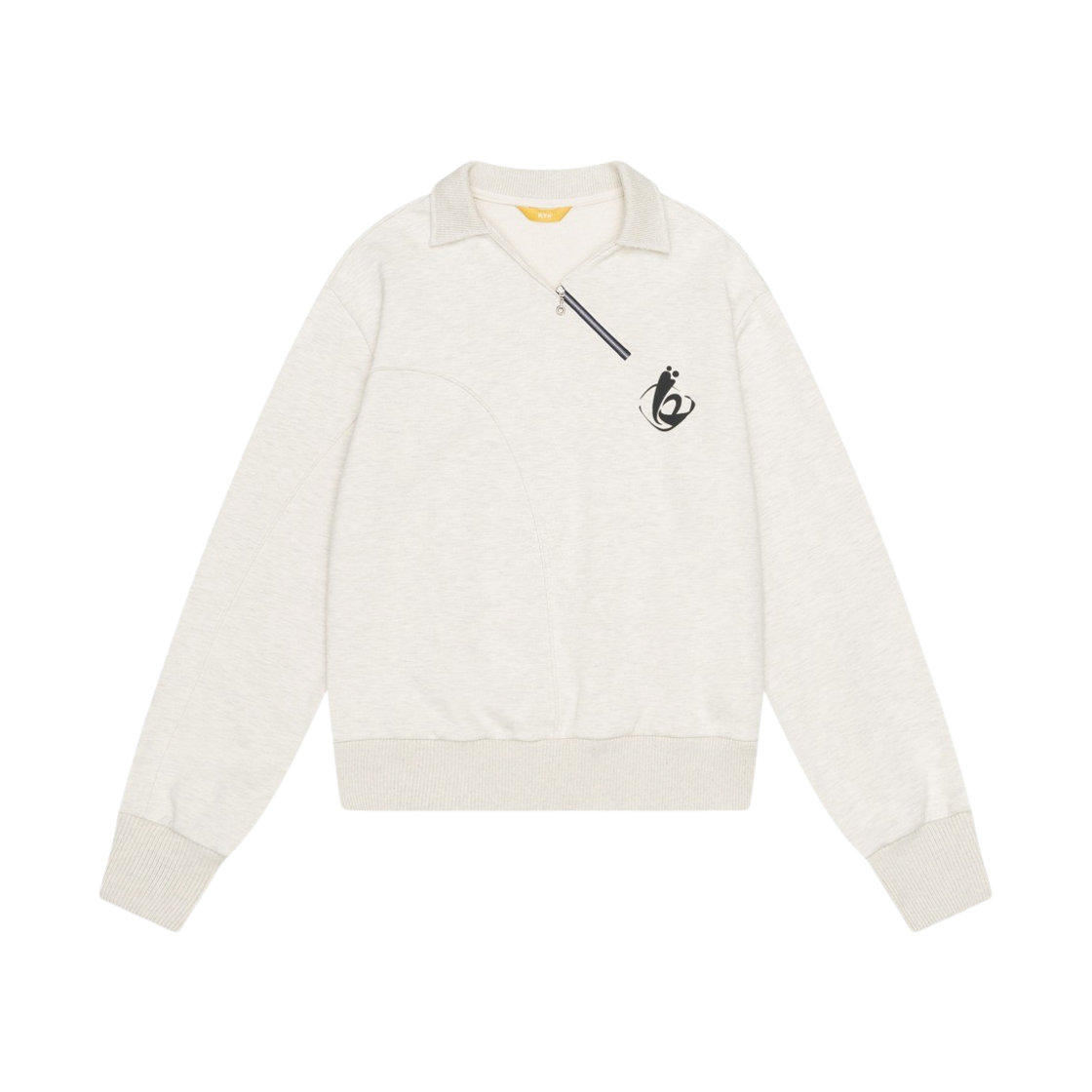 쿄 오아시스 다이아그놀 카라 풀오버 메란지 오트밀(Kyo Oasis Diagonal Collar Pullover Melange Oatmeal)