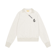 Kyo Oasis Diagonal Collar Pullover Melange Oatmeal