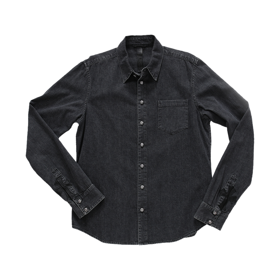 한스룸 크롬하츠 크로스 패치 블랙 데님 셔츠(Hansroom Chrome Hearts Cross Patch Black Denim Shirt)