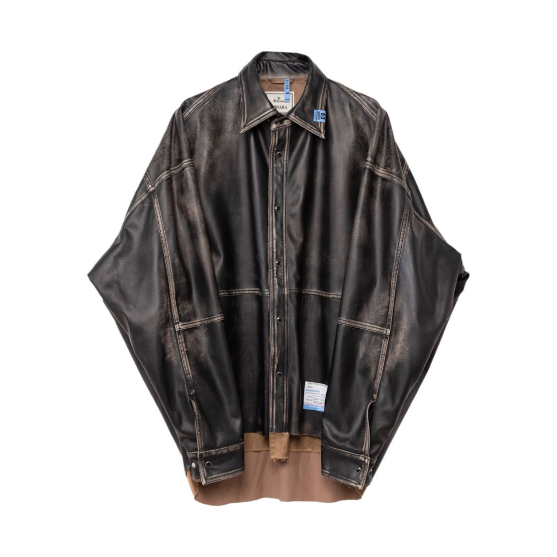 메종 미하라 야스히로 신세틱 레더 셔츠 블랙(Maison Mihara Yasuhiro Synthetic Leather Shirt Black) - 1