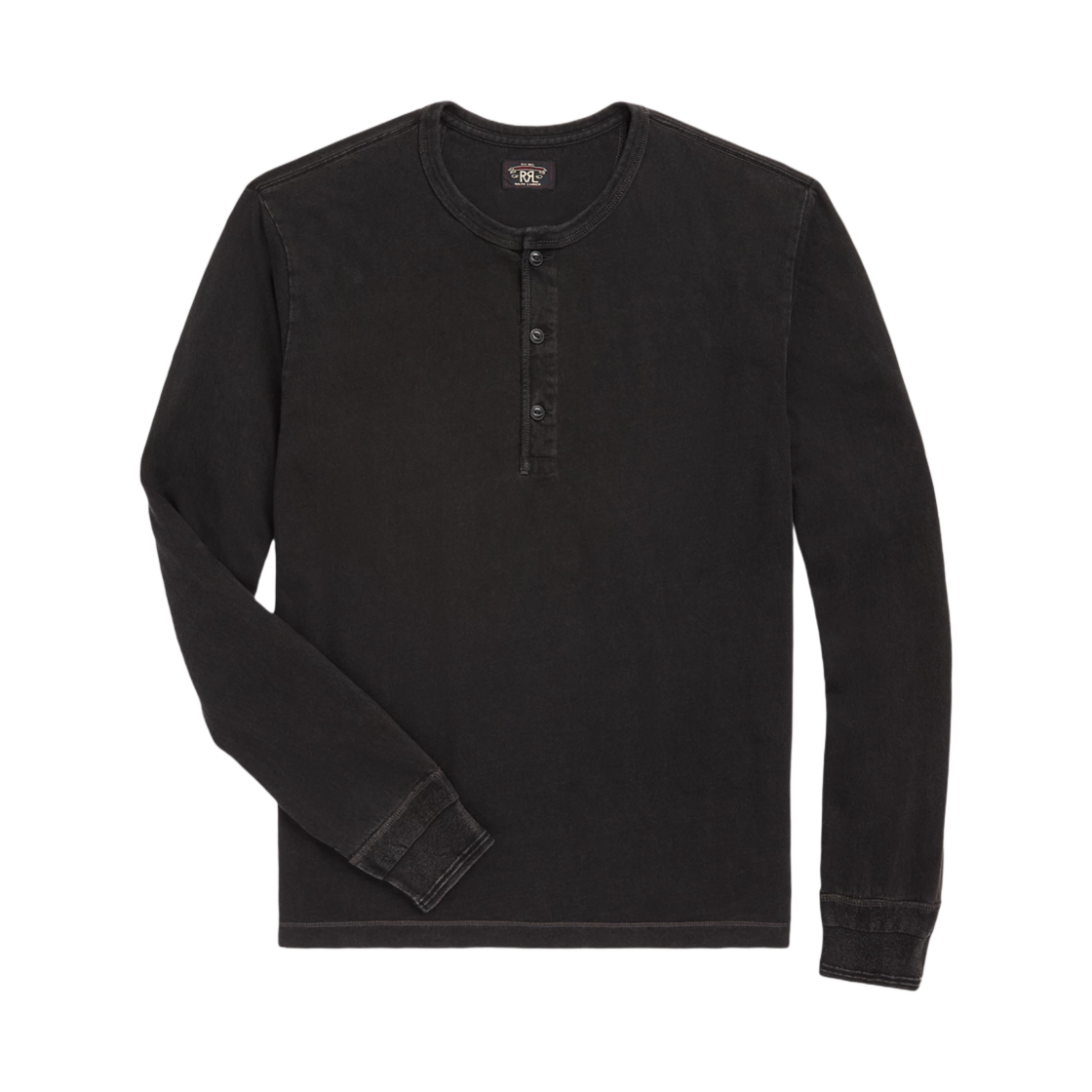 더블알엘 인디고 저지 헨리 셔츠 설퍼 블랙(Double RL Indigo Jersey Henley Shirt Sulphur Black)