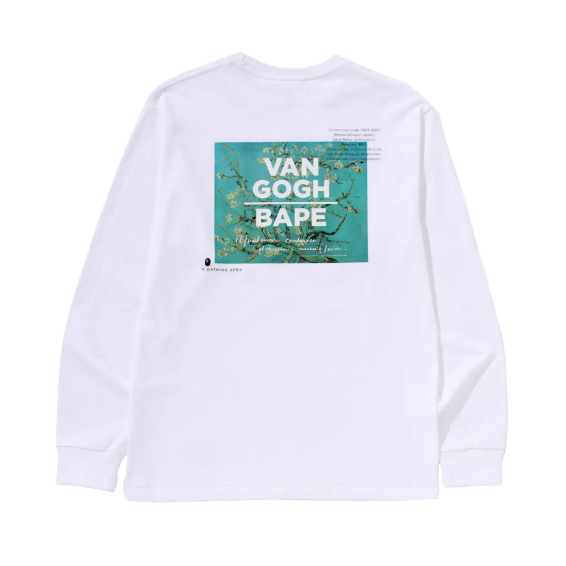 베이프 x 반 고흐 뮤지엄 롱슬리브 티셔츠 화이트 삭스(BAPE x Van Gogh Museum L/S T-Shirt White Sax)