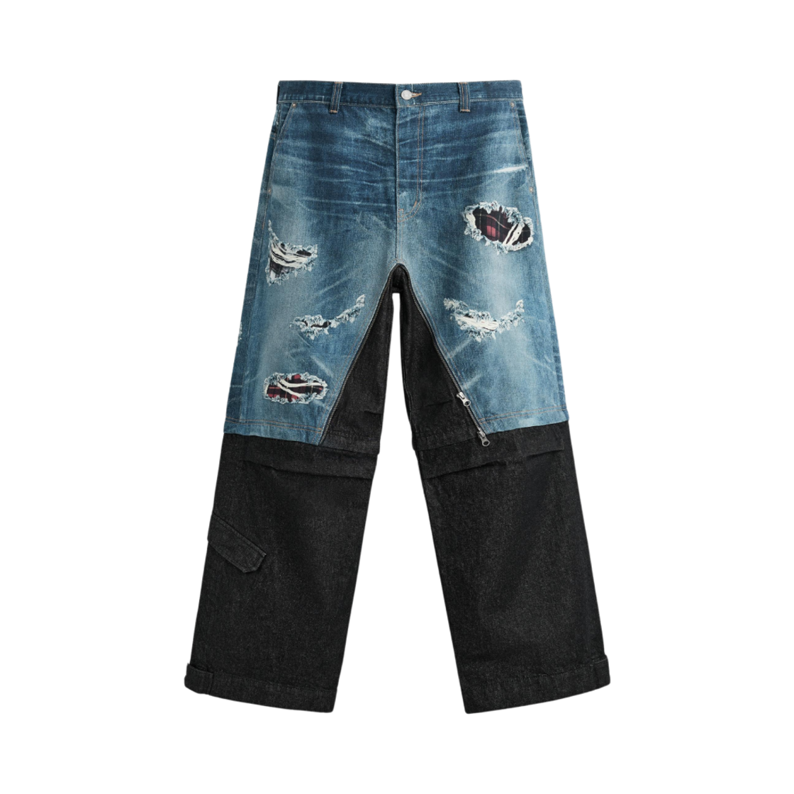 자라 x 앤더슨벨 디테쳐블 레이어드 진 미디움 블루(Zara x Andersson Bell Detachable Layered Jeans Medium Blue)