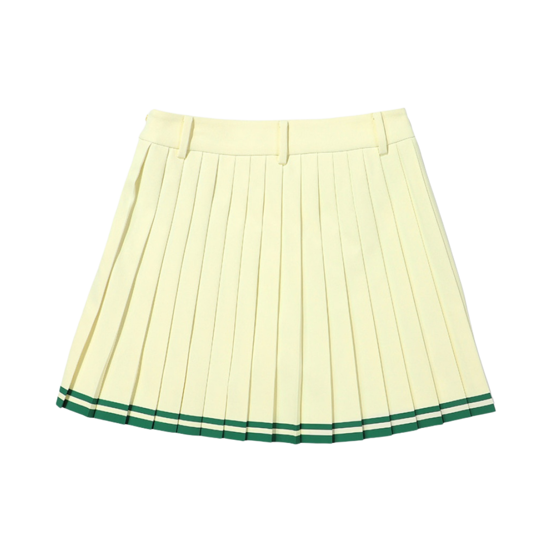 (W) 말본 골프 컬러 라인 플리츠 스커트 레몬((W) Malbon Golf Color Line Pleats Skirt Lemon) - 2