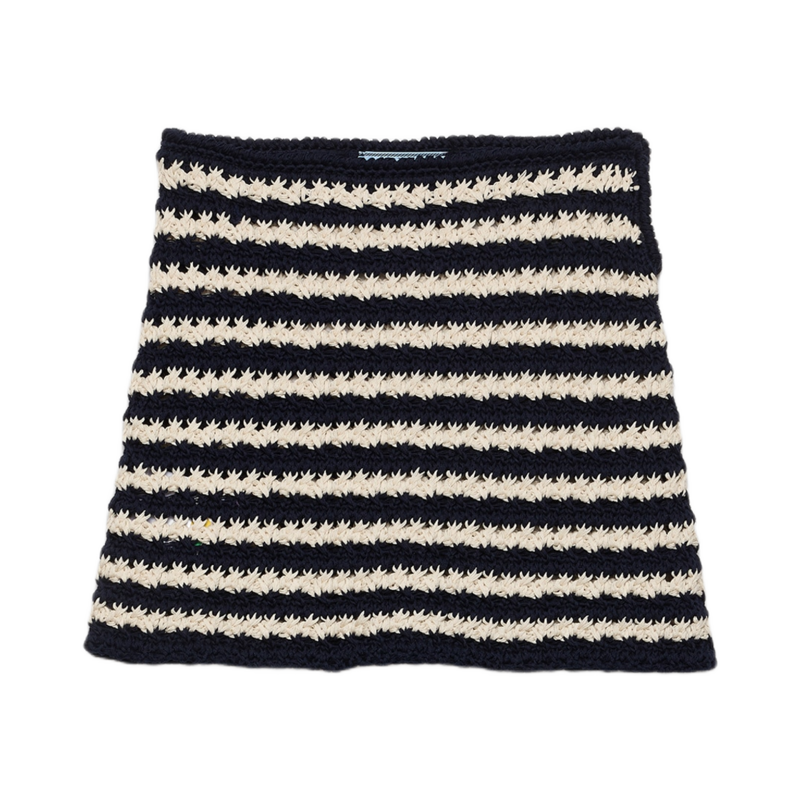 (W) 프라다 코튼 크로쉐 미니스커트 블루 베이지((W) Prada Cotton Crochet Miniskirt Blue Beige) - 1