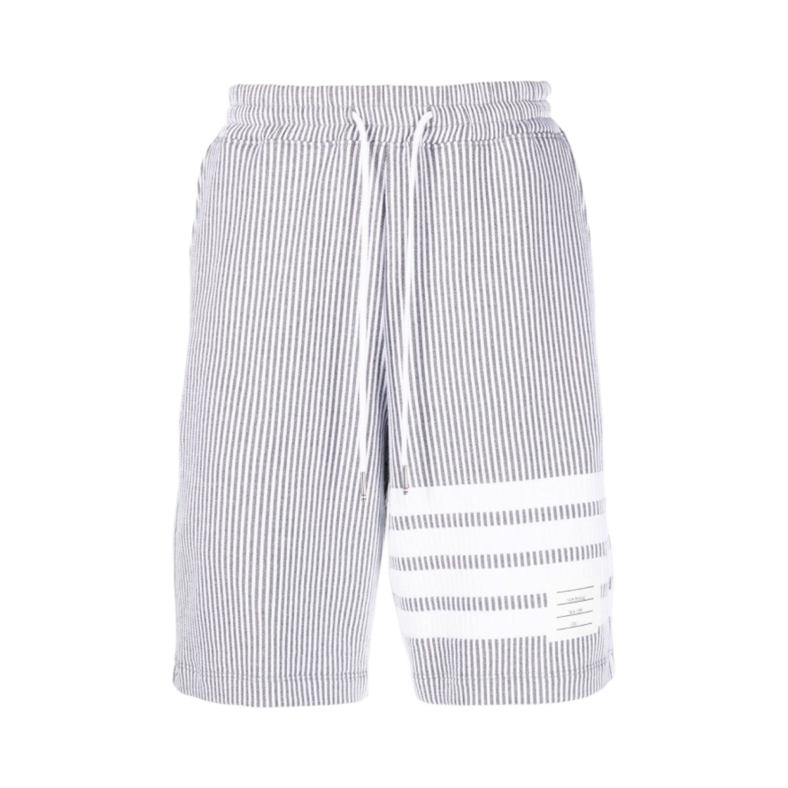 톰브라운 시어서커 루프백 사선 스웨트쇼츠 라이트 그레이