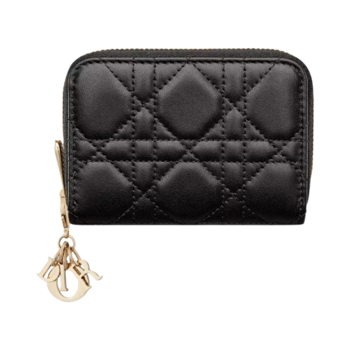 디올 스몰 레이디 보야저 코인 지갑 까나쥬 램스킨 블랙(Dior Small Lady Voyageur Coin Purse Cannage Lambskin Black) - 1