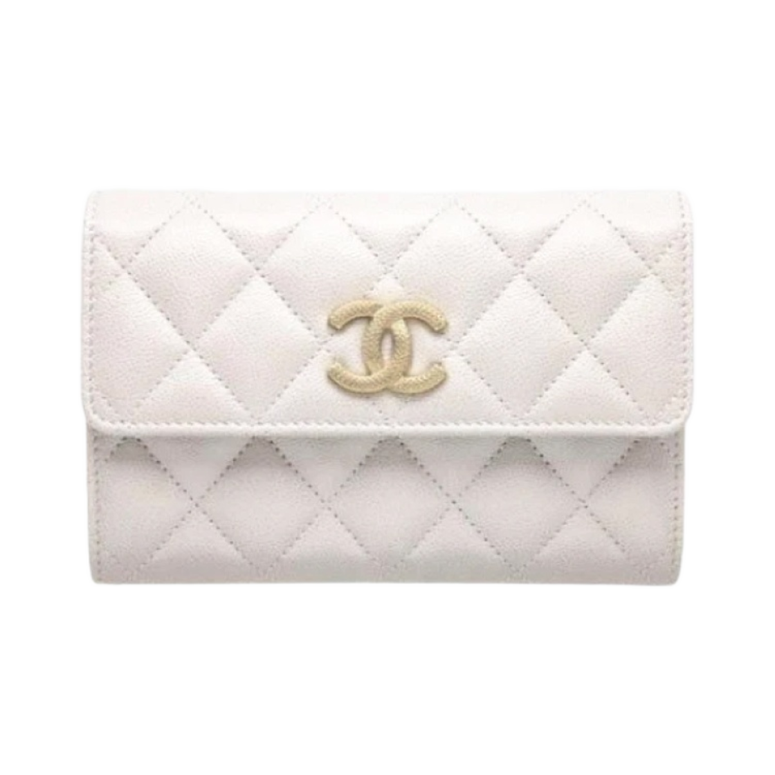 샤넬 지퍼 지갑 그레인드 카프스킨 & 골드 메탈 화이트(Chanel Zipped Wallet Grained Calfskin & Gold White) - 1