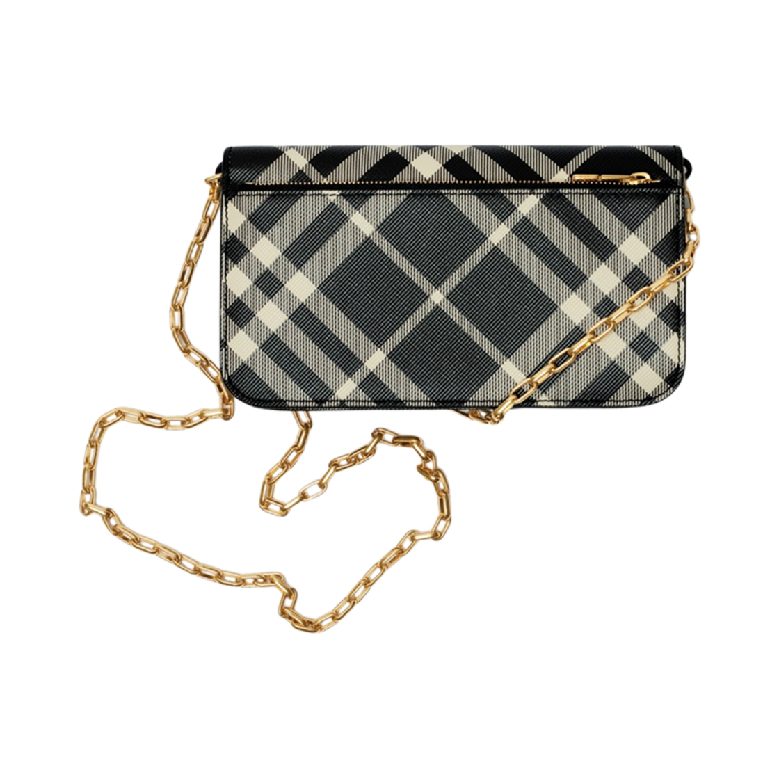 버버리 체크 체인 스트랩 월렛 블랙 칼리코(Burberry Check Chain Strap Wallet Black Calico) - 2
