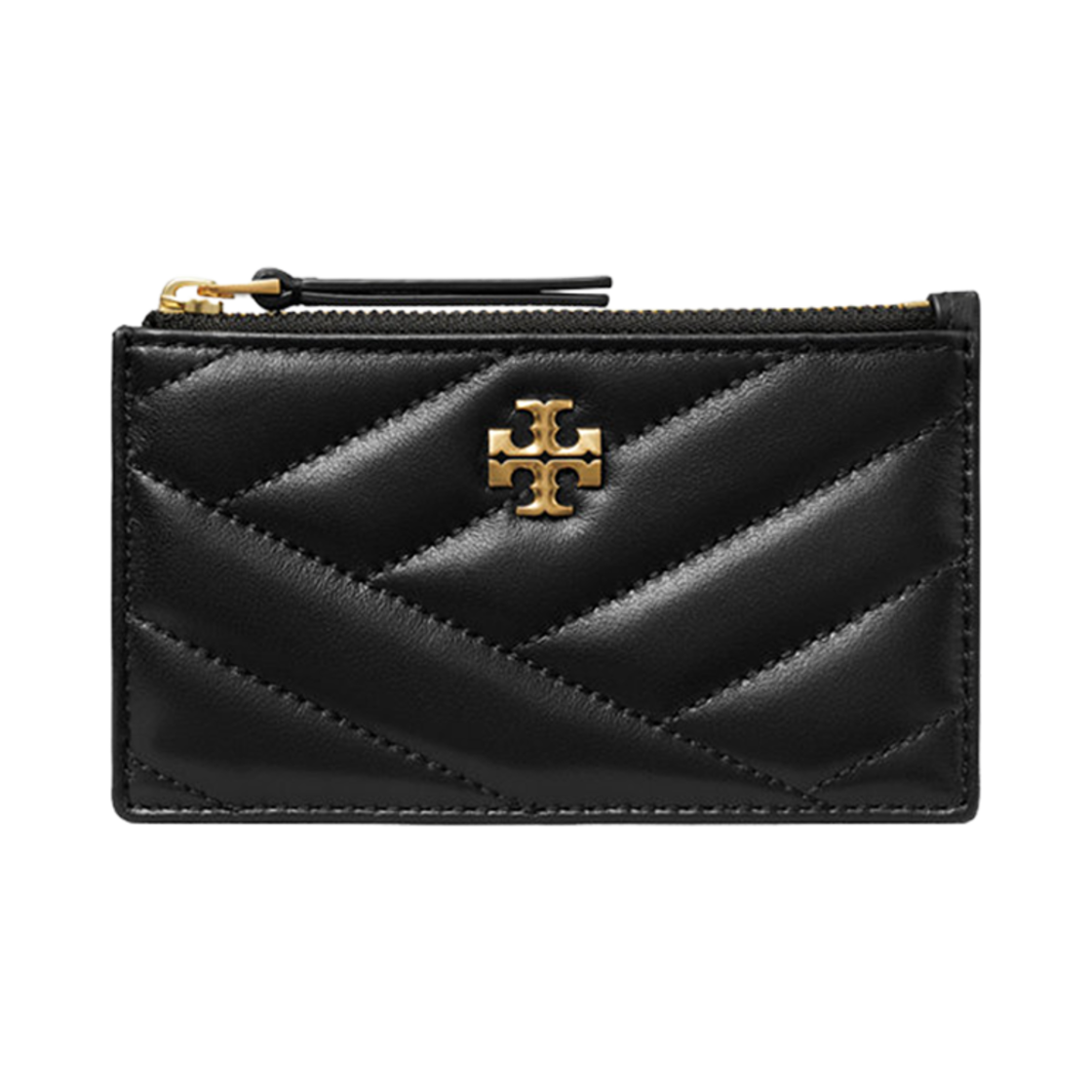 156556-001 Tory Burch Kira Chevron Zip Card Case Black