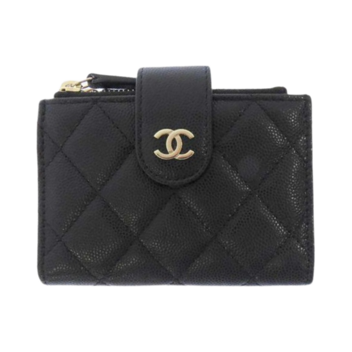 샤넬 클래식 더블 지퍼 카드 홀더 그레인드 카프스킨 & 골드 메탈 블랙(Chanel Classic Double Zipped Card Holder Grained Calfskin & Gold Black) - 1