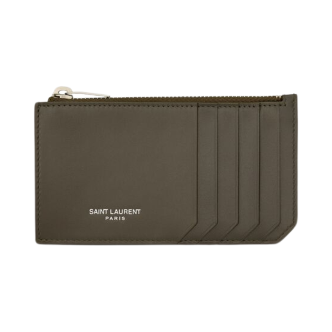 생로랑 파리 프라그먼트 집 카드 케이스 스무스 레더 라이트 머스크(Saint Laurent Paris Fragments Zip Card Case In Smooth Leather Light Musk) - 1
