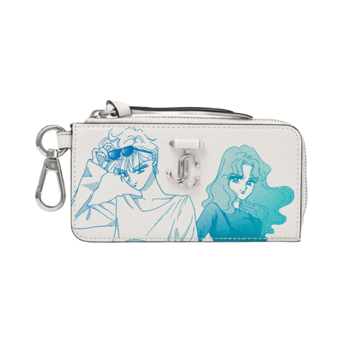 지미추 x 미소녀 전사 세일러문 텐노 하루카& 카이오 미치루 리즈-Z 카드 홀더 화이트 블루(Jimmy Choo x Pretty Guardian Sailor Moon Haruka Tenô & Michiru Kaiô Lise-Z Card Holder White Blue)