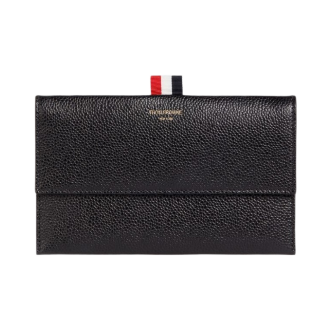 톰브라운 페블 카프스킨 미니 플랩 폴리오 블랙(Thom Browne Pebbled Calfskin Mini Flap Folio Black) - 1