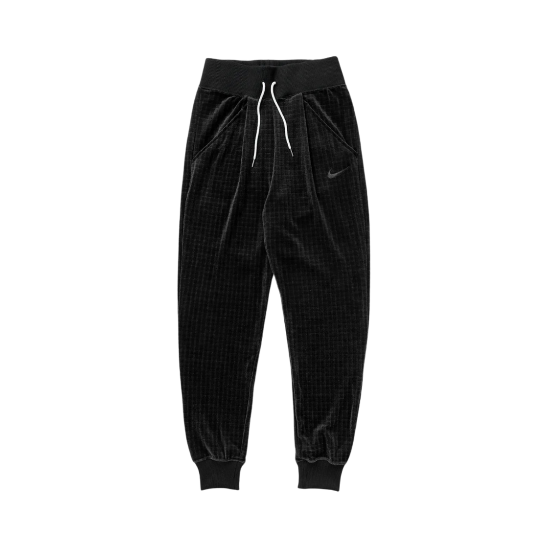 (W) 나이키 NSW 벨루어 하이라이즈 조거 블랙 - US/EU((W) Nike NSW Velour High-Rise Jogger Black - US/EU) - 1