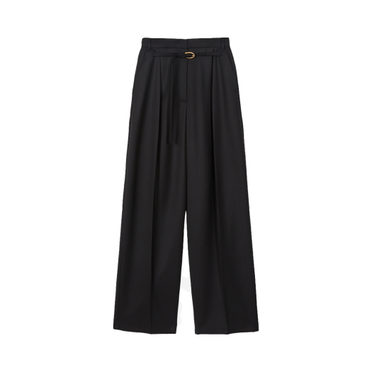 EEZ-1O351-PT02-BK EENK Zette Belted Tuck Pants Black