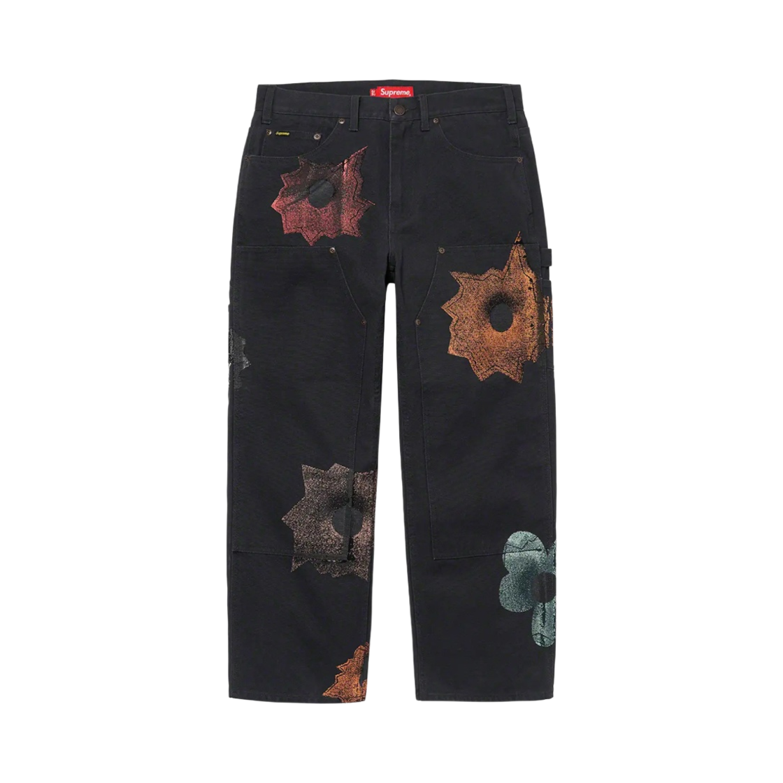 슈프림 x 네이트 로우만 더블 니 페인터 팬츠 블랙 - 22SS
