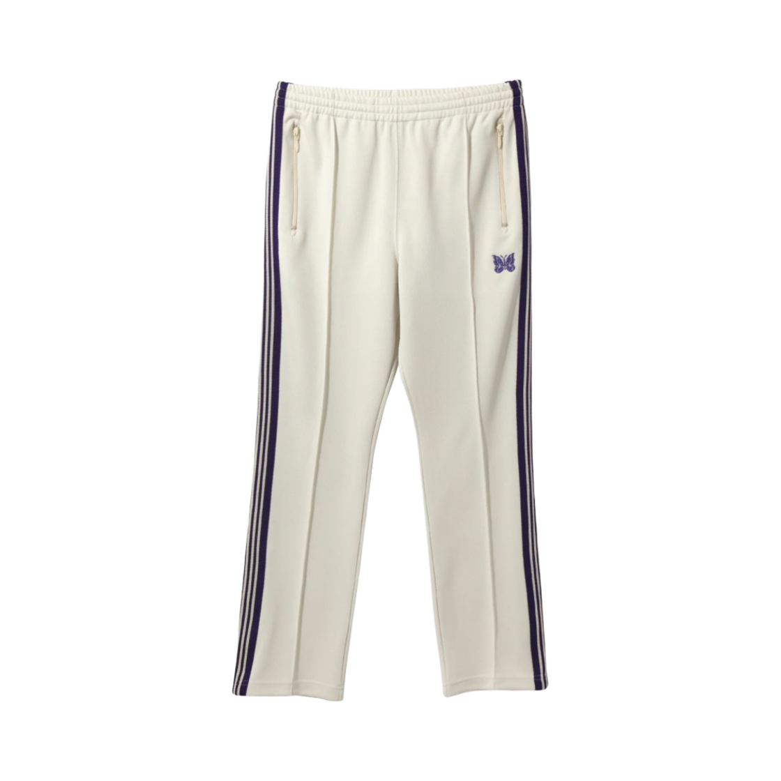 Needles TRACK PANT POLY SMOOTH MR286￼ Needles Track Pant - Poly Smooth Ice White [MR286] - Silver and Gold