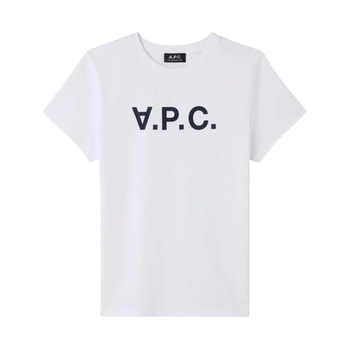 (W) 아페쎄 VPC 티셔츠 화이트 다크 네이비((W) A.P.C. VPC T-Shirt White Dark Navy)