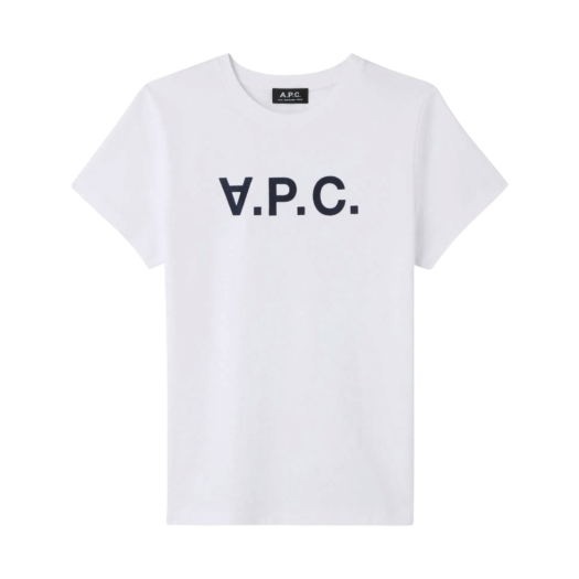 (W) 아페쎄 VPC 티셔츠 화이트 다크 네이비