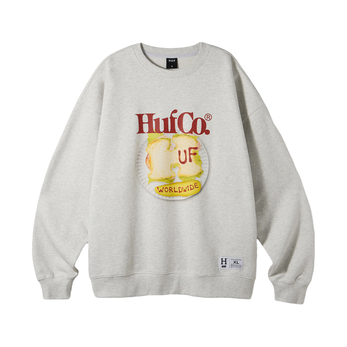 HC3ULMM02MLG HUF Sandwich Crewneck White Malange