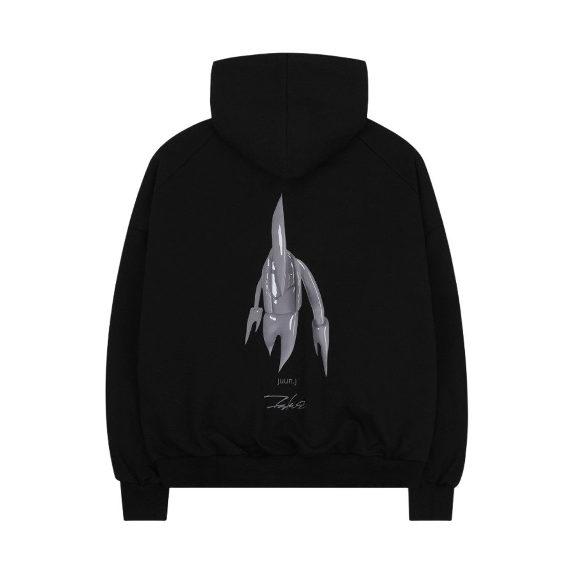 준지 x 하이브 인사이트 x 퓨추라 시그니쳐 오버사이즈 후드 스웨트셔츠 블랙(Juun.J x Hybe Insight x Futura Signature Oversized Hooded Sweatshirt Black)